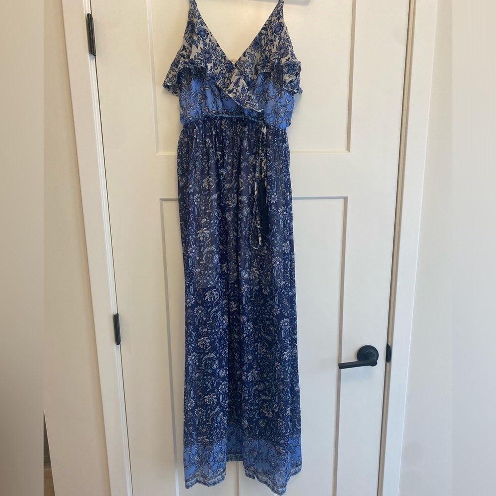 Miss Me Ruffle Slit Maxi Dress - Picture 6 of 14